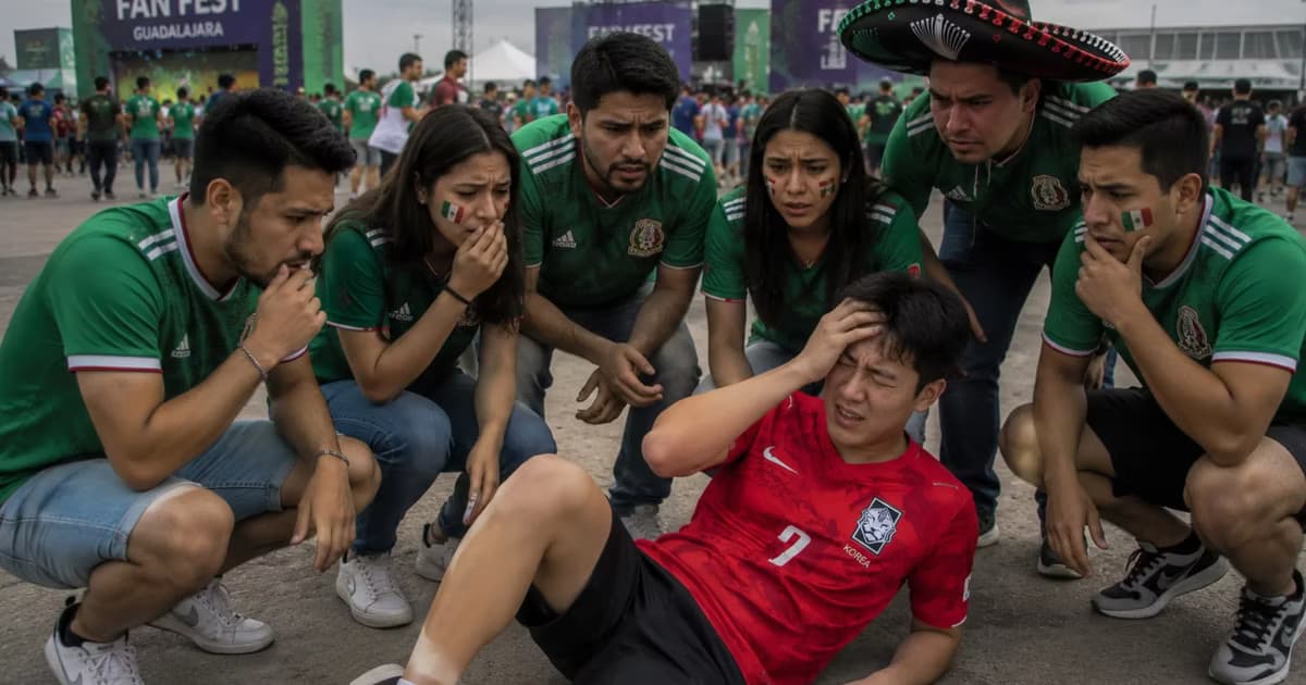 Aficionado coreano cae mal.