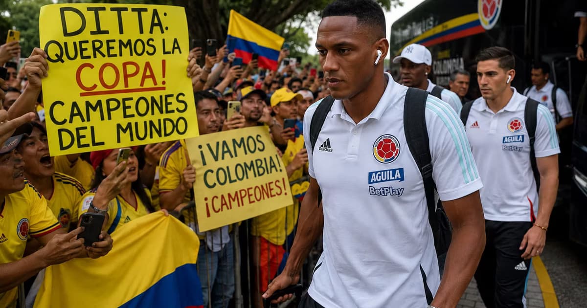 Los hinchas colombianos reciben a la Tricolor en CDMX y le piden a Willer Ditta ir por el título.