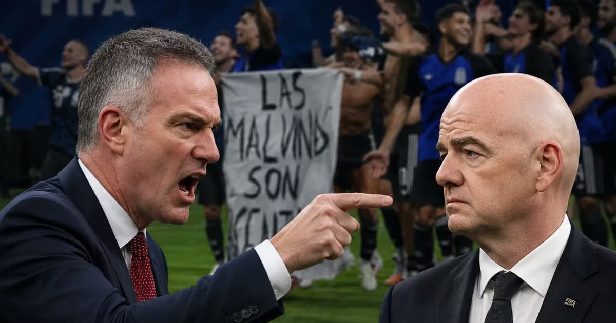La pancarta que sacaron los jugadores de Argentina.