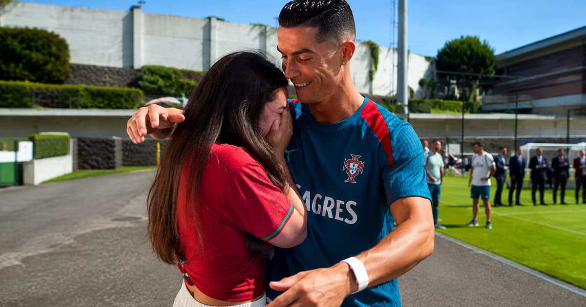 Una seguidora de Cristiano Ronaldo no pudo contener las lágrimas al cumplir el sueño de conocer al delantero portugués.