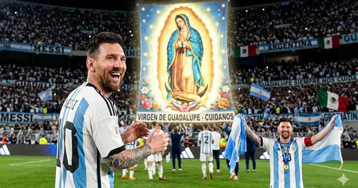 Messi protagoniza un momento emotivo tras recibir un regalo religioso en el estadio