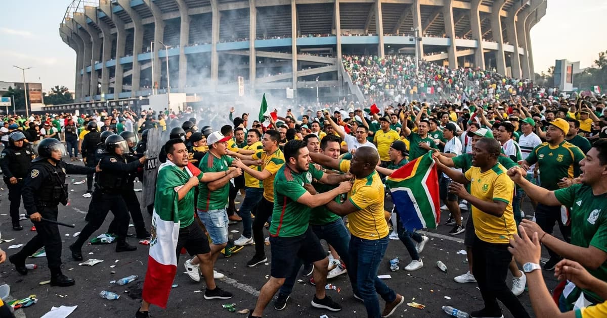 Disturbios entre hinchas de la selección mexicana de fútbol.