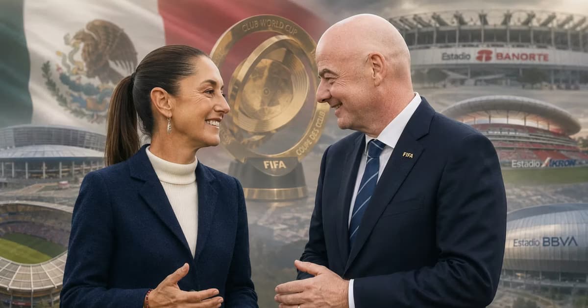 Claudia Sheinbaum y Gianni Infantino.