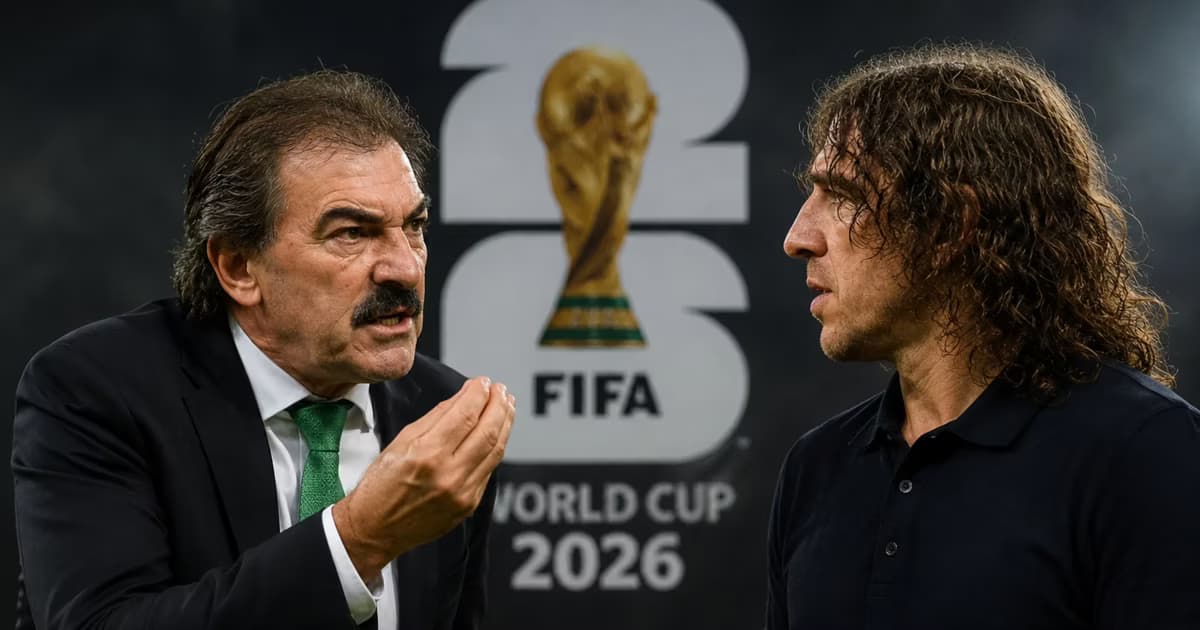 Ricardo La Volpe y Carles Puyol.