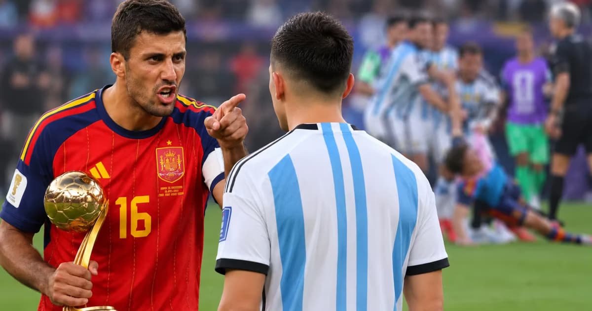 La agresión de Nahuel Molina a Rodri Hernández.