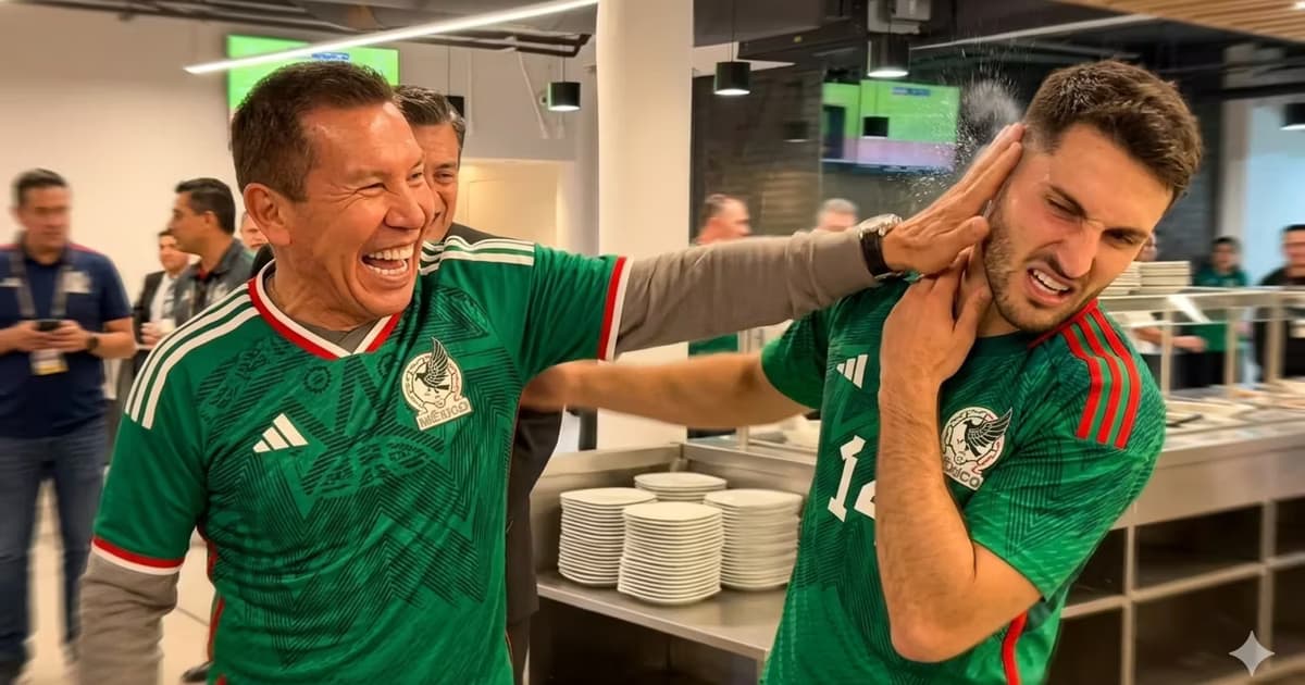 Santiago Giménez en la selección mexicana con Julio César Chávez