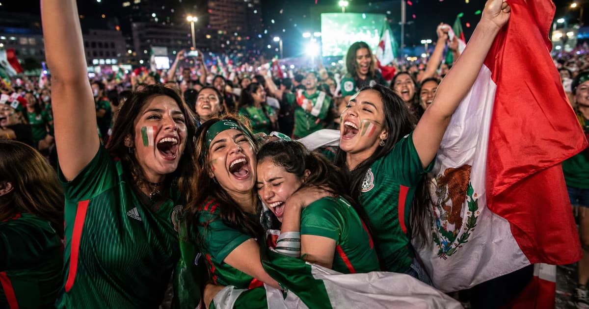 Mexicanos celebran en Kansas la victoria del Tri y su clasificación a dieciseisavos del Mundial.