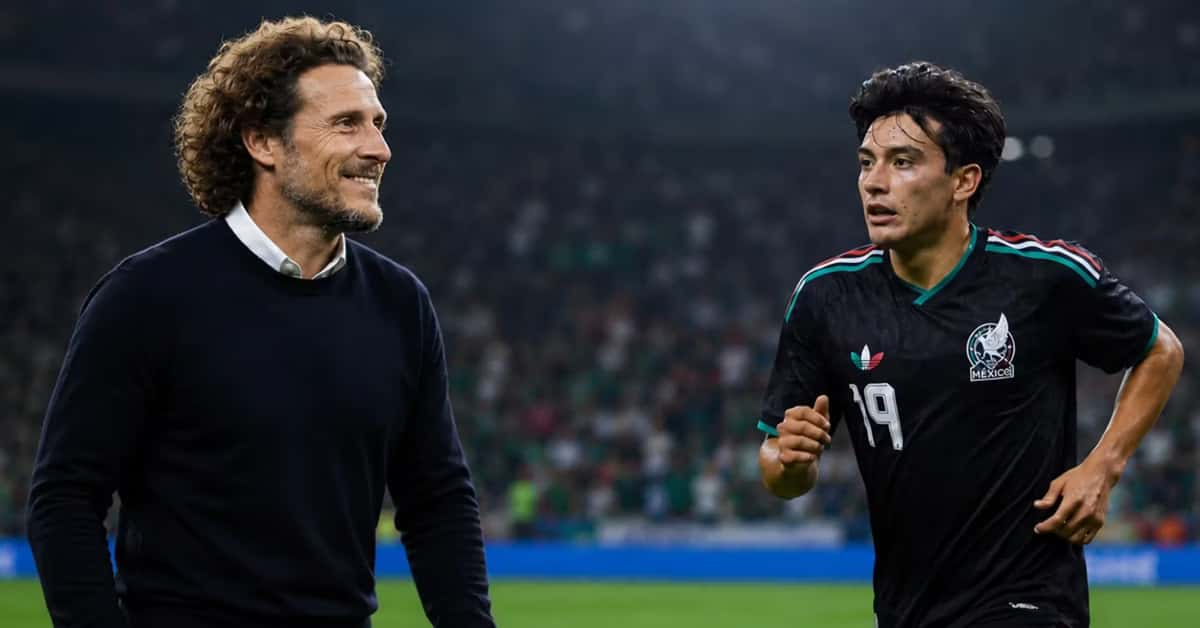 Diego Forlán y Gilberto Mora.