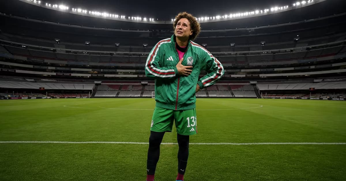 Guillermo Ochoa se queda sólo en el campo.