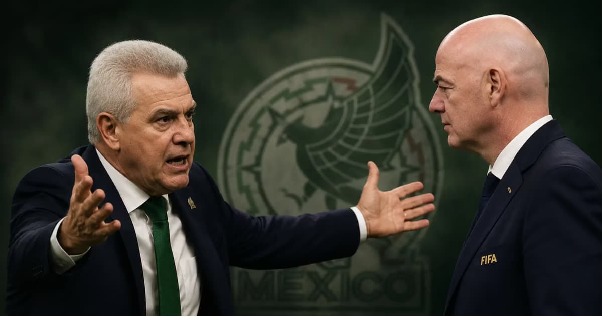 Javier Aguirre dándole indicaciones a sus jugadores.