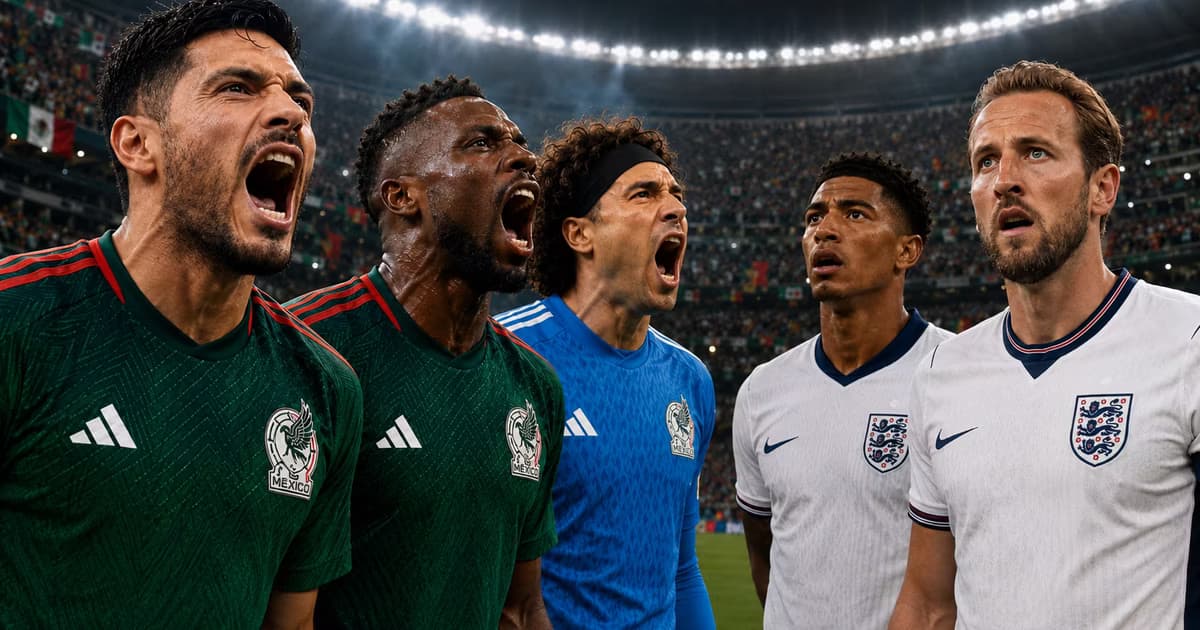 Armando González cantó el Himno Nacional con enorme intensidad antes del México vs. Inglaterra y encendió el ambiente en el Estadio Azteca.