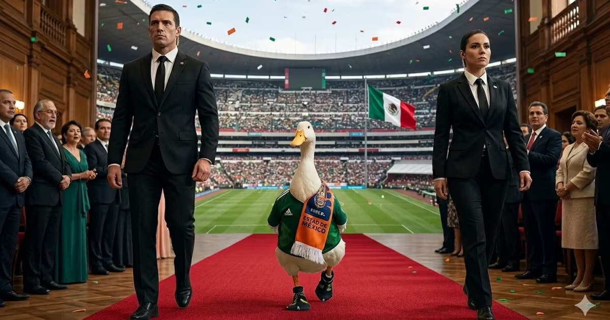 El pato Merlin llego al Azteca