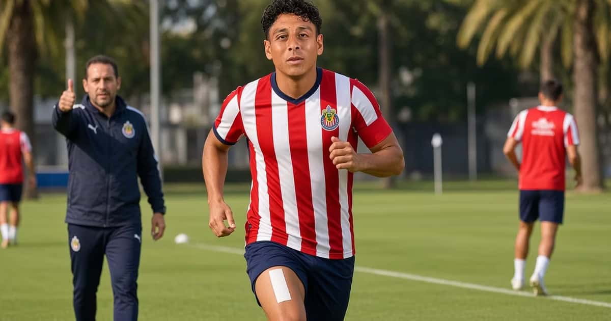 Luis Romo, capitán de Chivas, en su regreso a los entrenamientos.