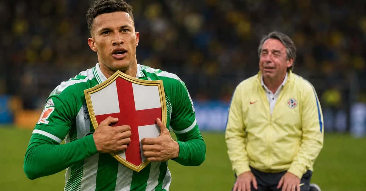 Nelson Deossa corriendo con un escudo de Inglaterra y detrás Emilio Azcárraga.