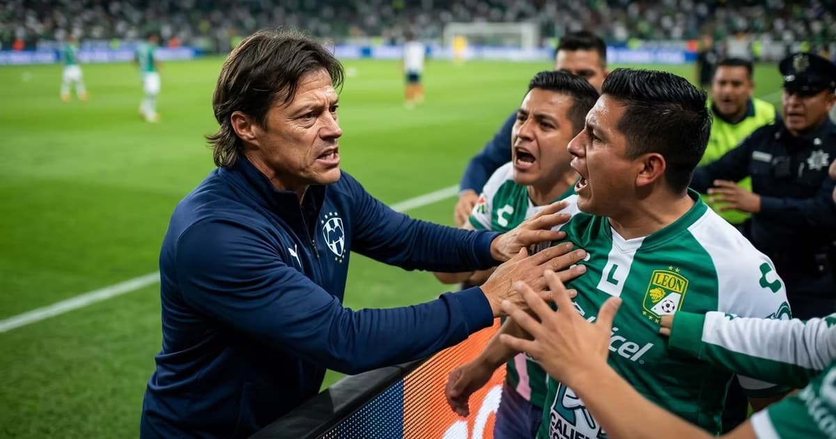 Matías Almeyda respondió a un sector de aficionados durante la derrota de Rayados ante León, aunque hasta ahora no existe una sanción oficial contra el entrenador.