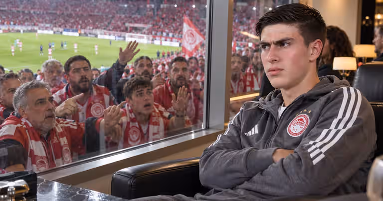 Hormiga González queda fuera de la Copa de Grecia y acompañó al Olympiacos desde las gradas