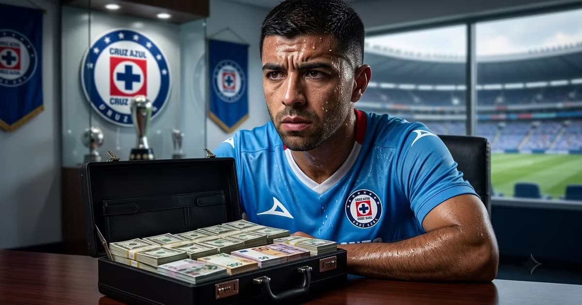 Erik Lira en una mesa analaizando un maletín de dinero