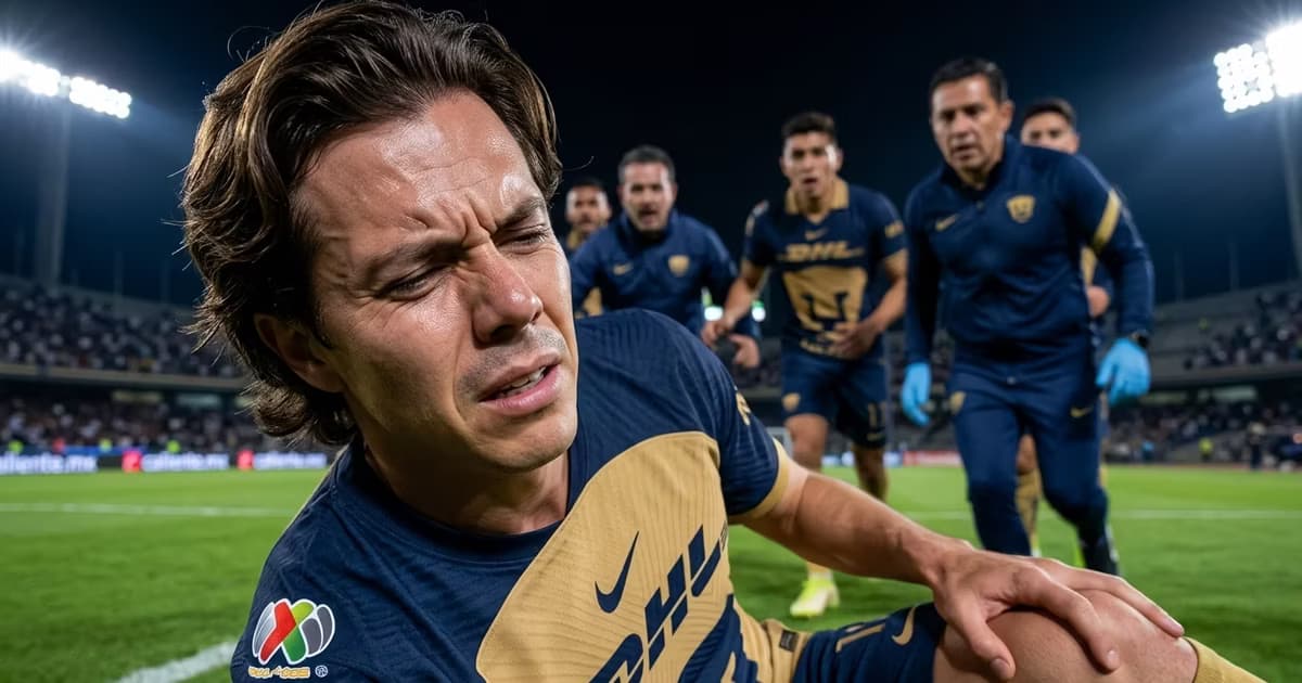 Sebastián Córdova lesionado y el cuerpo técnico de Pumas preocupado