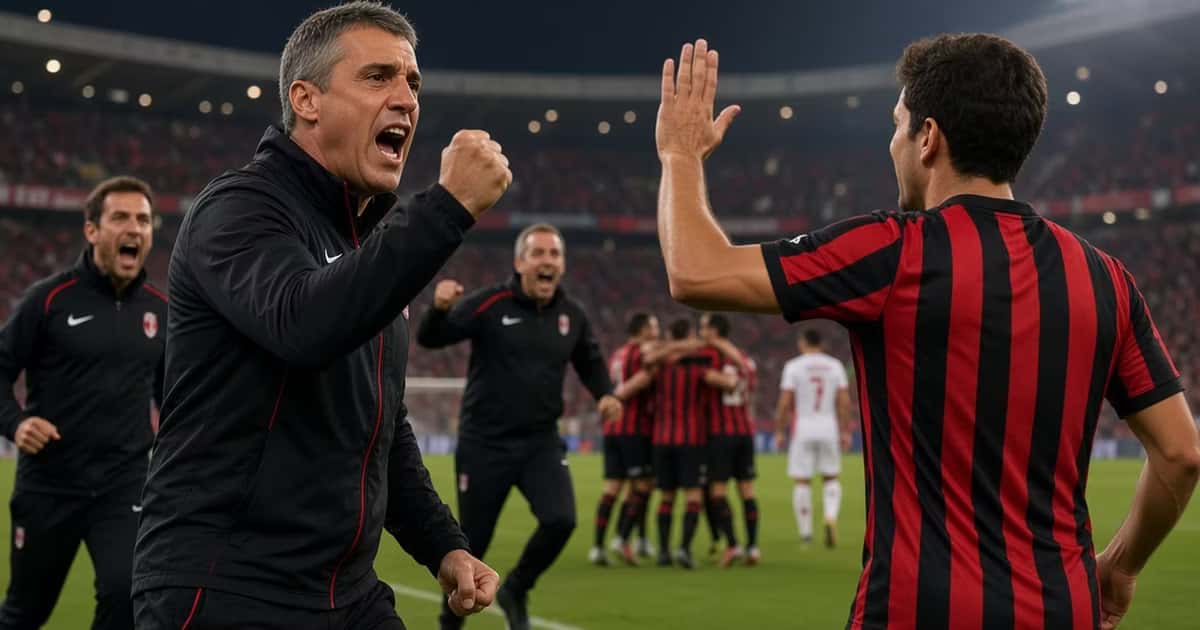 Hernán Crespo celebra un gol del Atlas