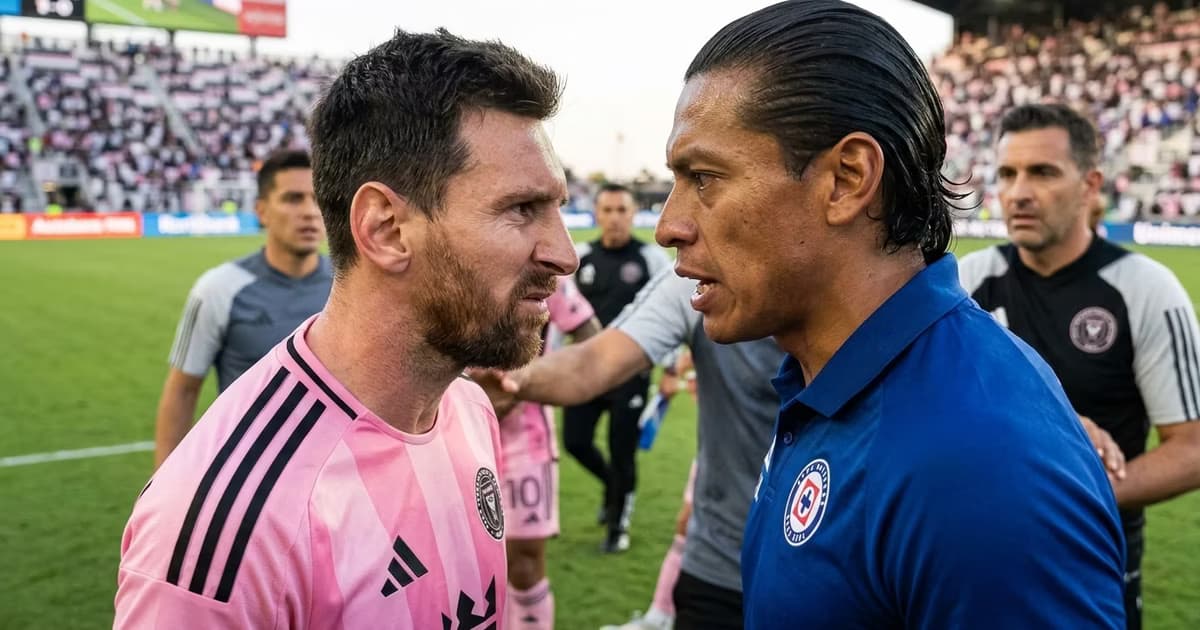 Lionel Messi y Joel Huiqui intercambiaron palabras durante la final de la Campeones Cup entre Inter Miami y Cruz Azul.