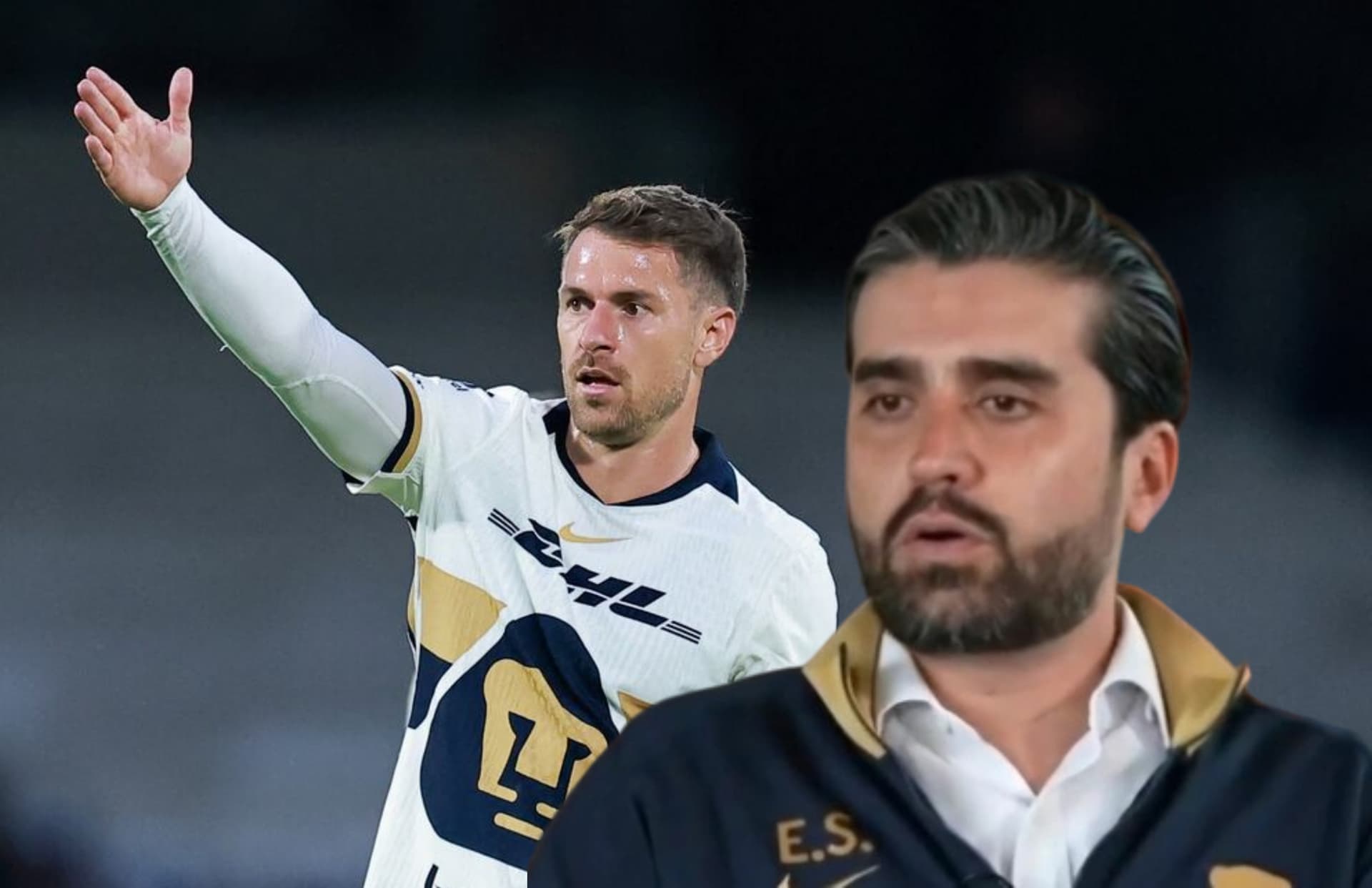 Aaron Ramsey y Eduardo Saracho/Foto Diario AS.