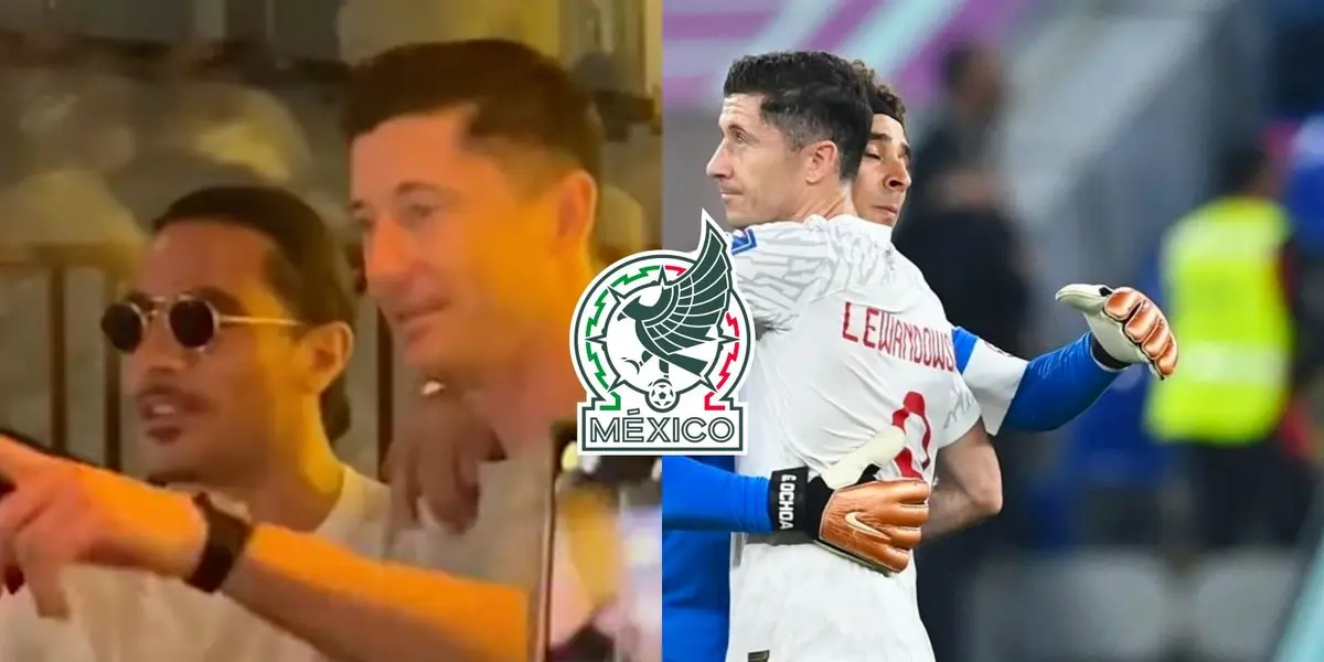 Aficionados mexicanos se encontraron con Robert Lewandowski en Qatar y le recordaron a Guillermo Ochoa