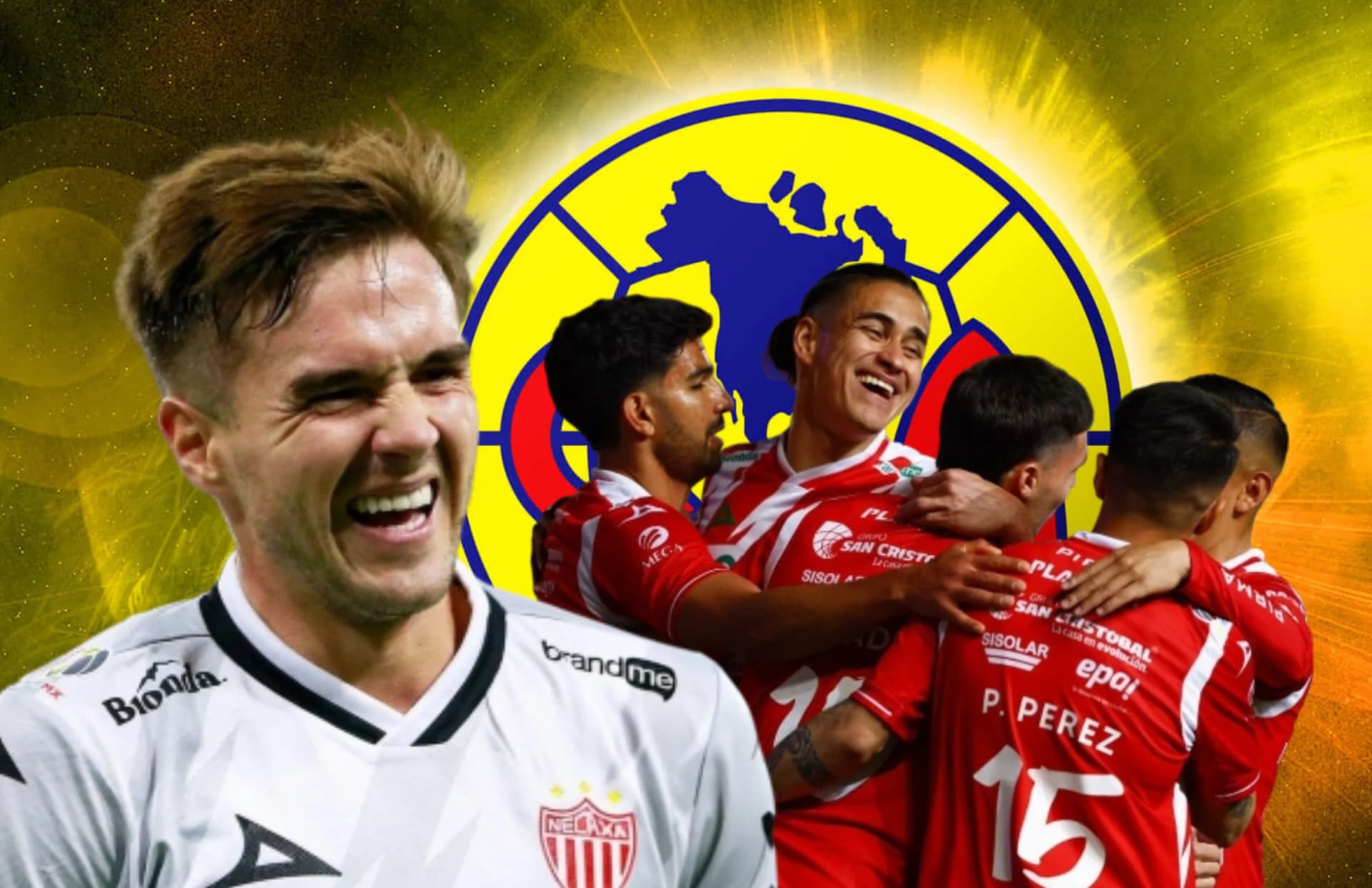 Agustín Palavecino y jugadores del Necaxa/ Foto Wallpapers.com