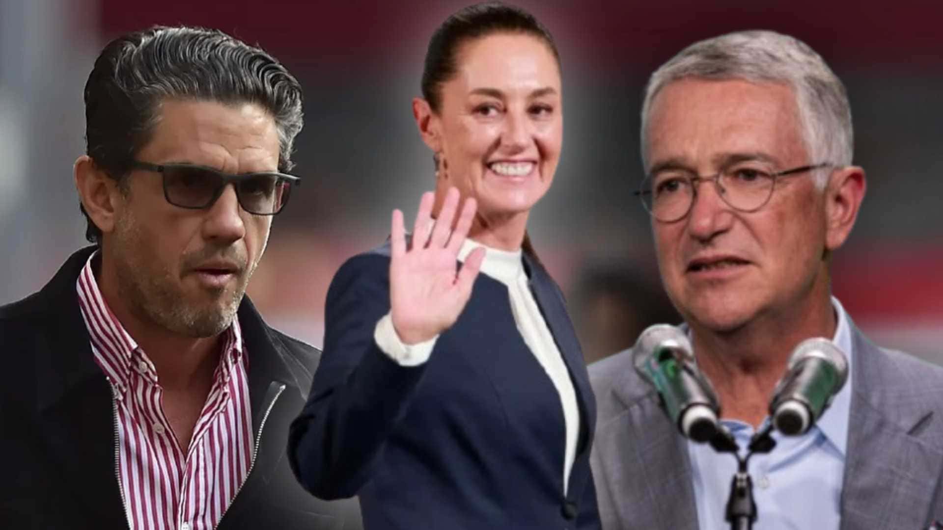 Alejandro Irarragorri, Claudia Sheinbaum y Ricardo Salinas (Foto: MEXSPORT y Milenio)
