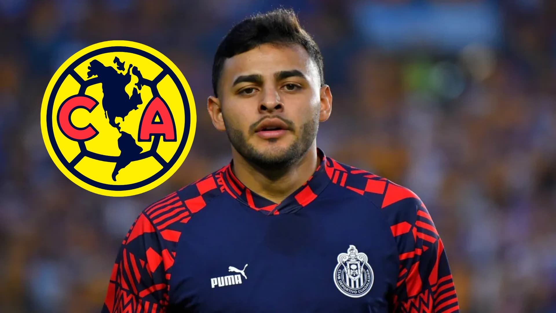 Alexis Vega con la playera de Chivas (Fuente: El Portal Deportivo)