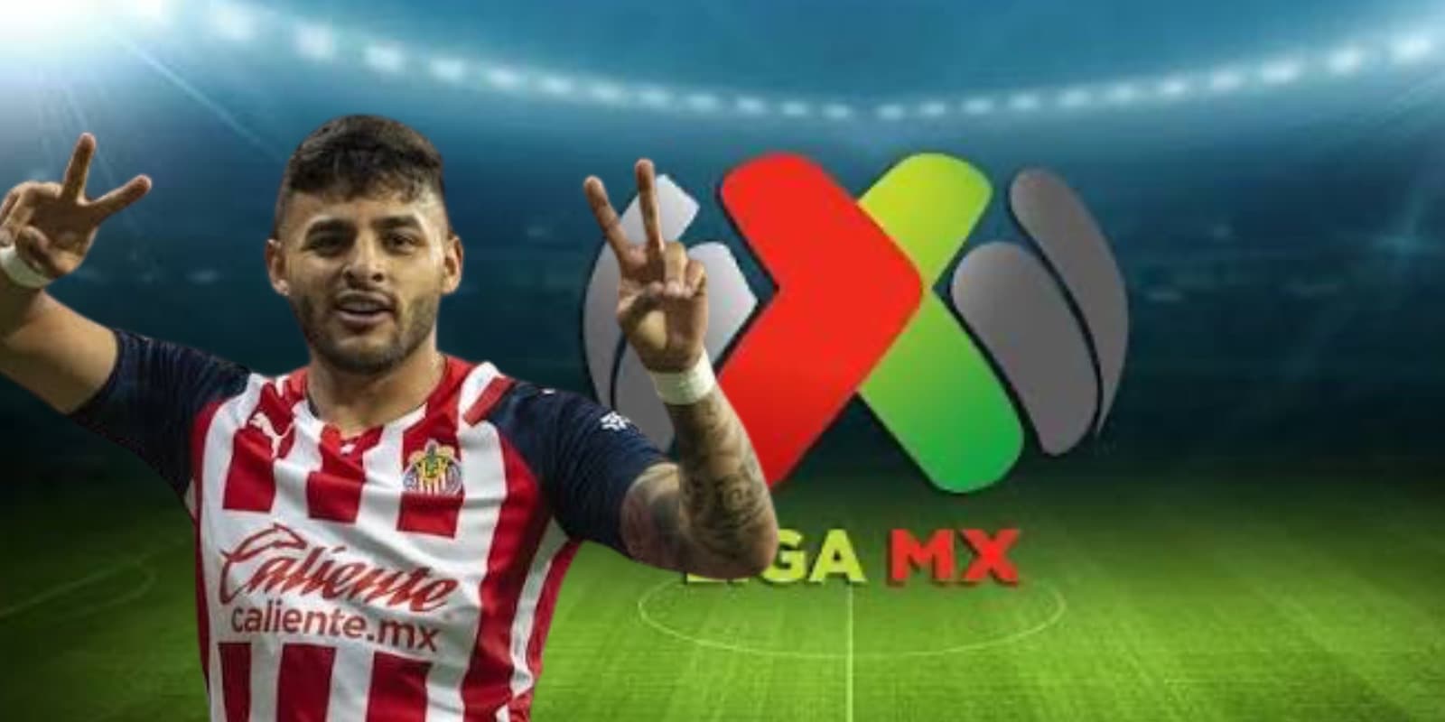 Alexis Vega junto al logo de la Liga MX / FOTO MEDIOTIEMPO
