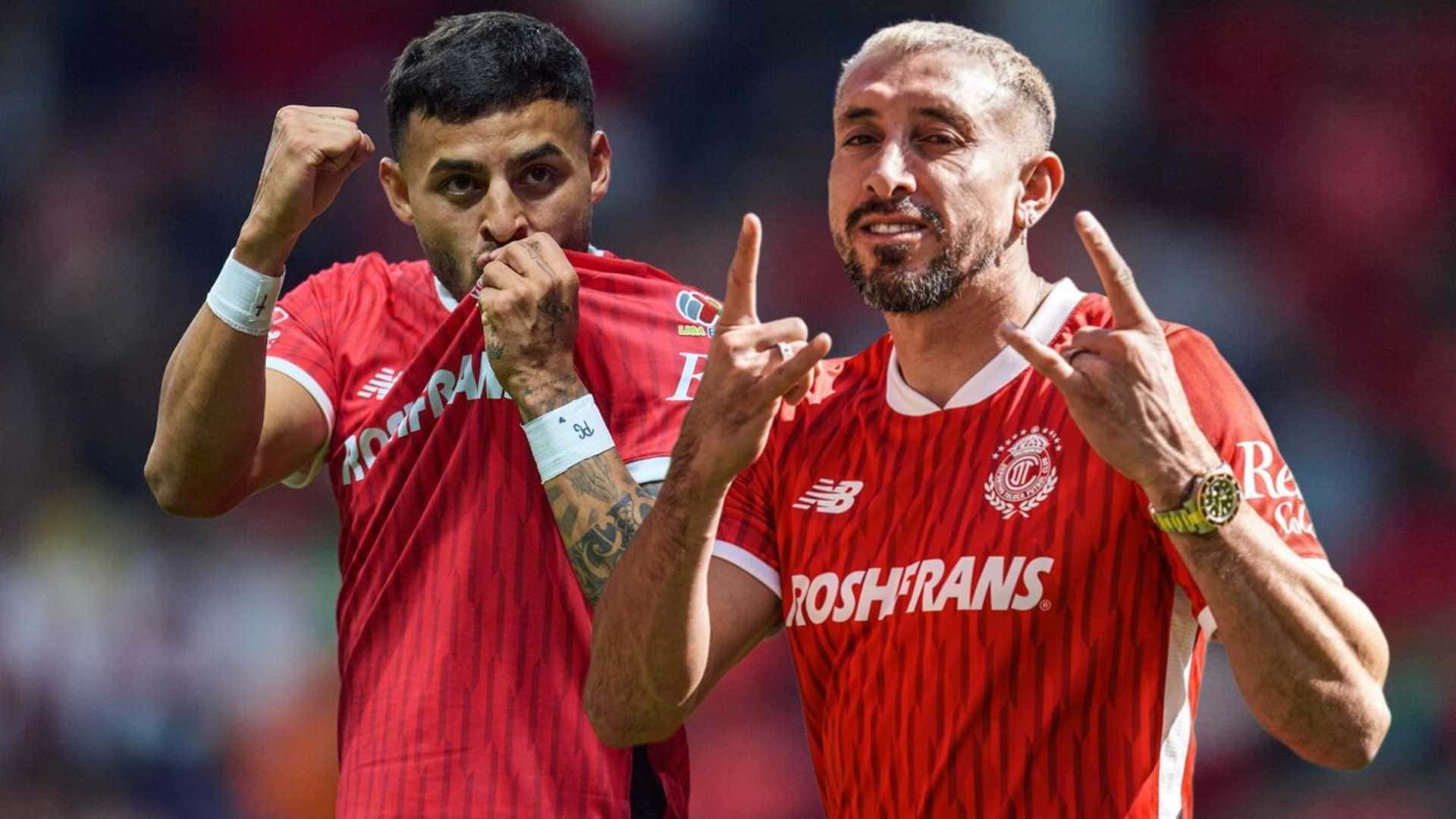 Alexis Vega y Héctor Herrera en Toluca (Foto: MEXSPORT)