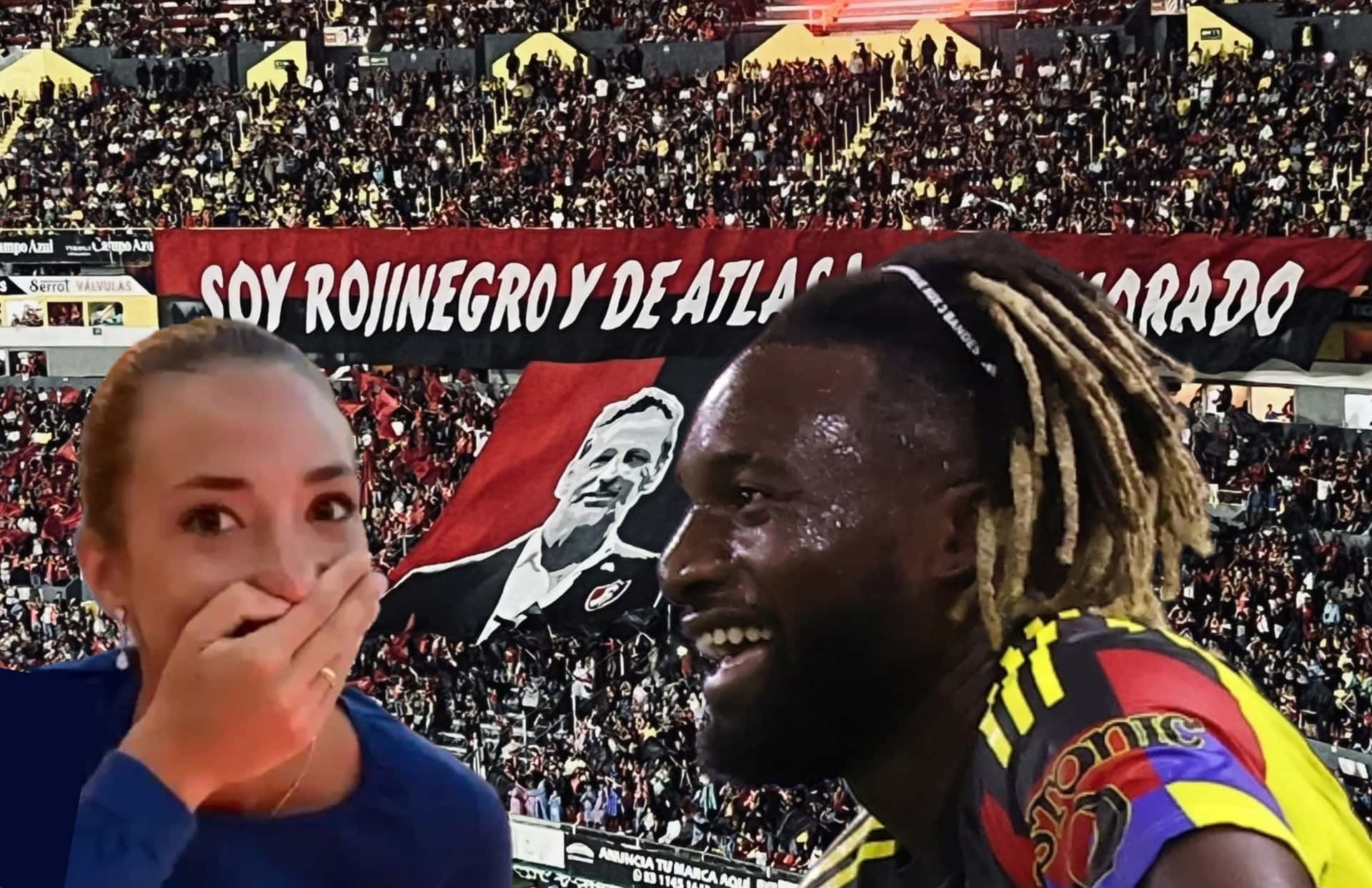 Allan Saint-Maximin y mujer sorprendida/ Foto Atlas..