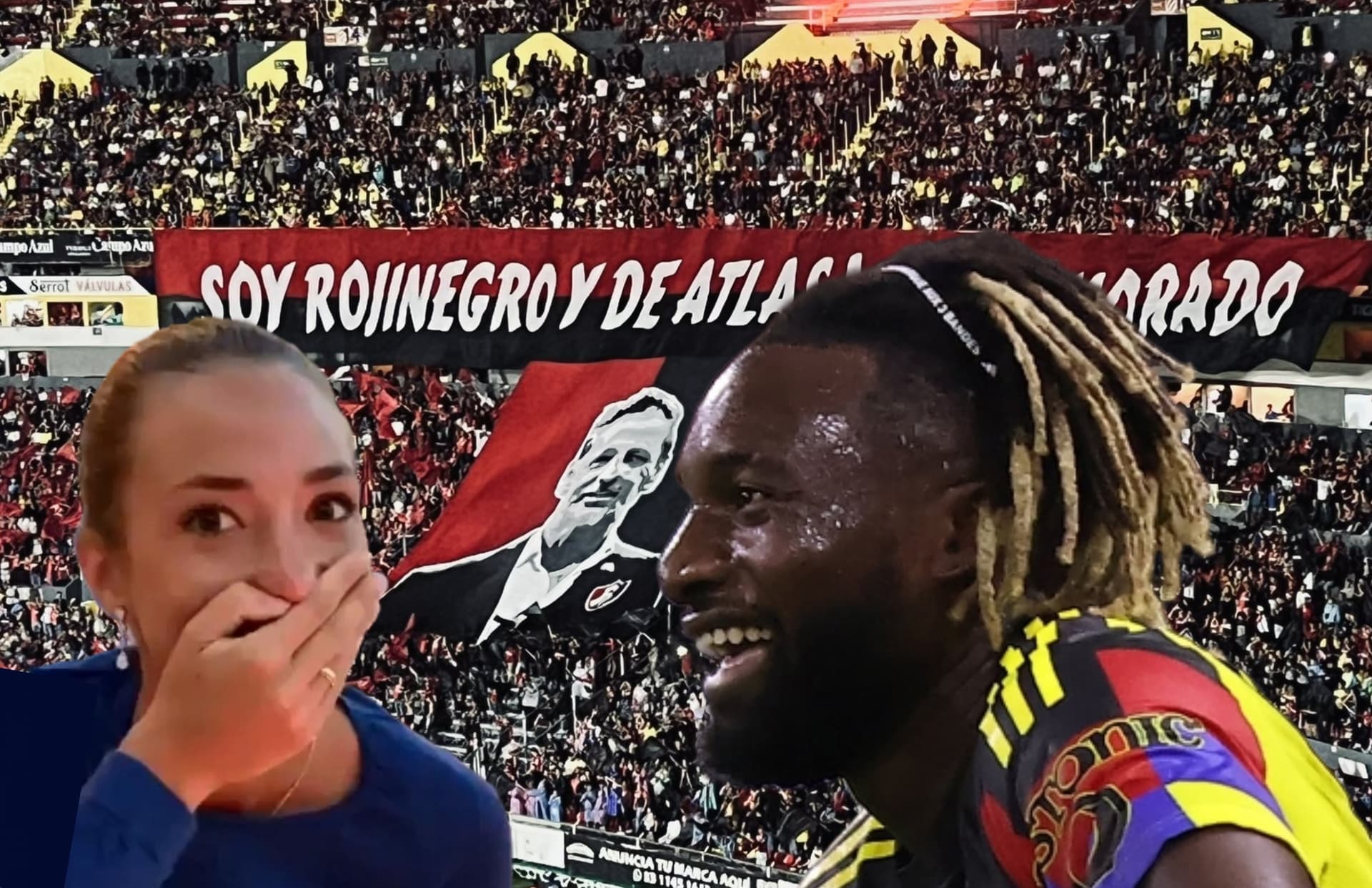 Allan Saint-Maximin y mujer sorprendida/ Foto Atlas..
