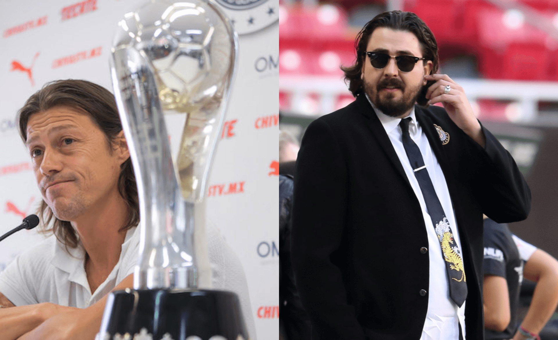 Almeyda con título, a la derecha, Vergara en campo de Chivas (Fuente: Mexsports)