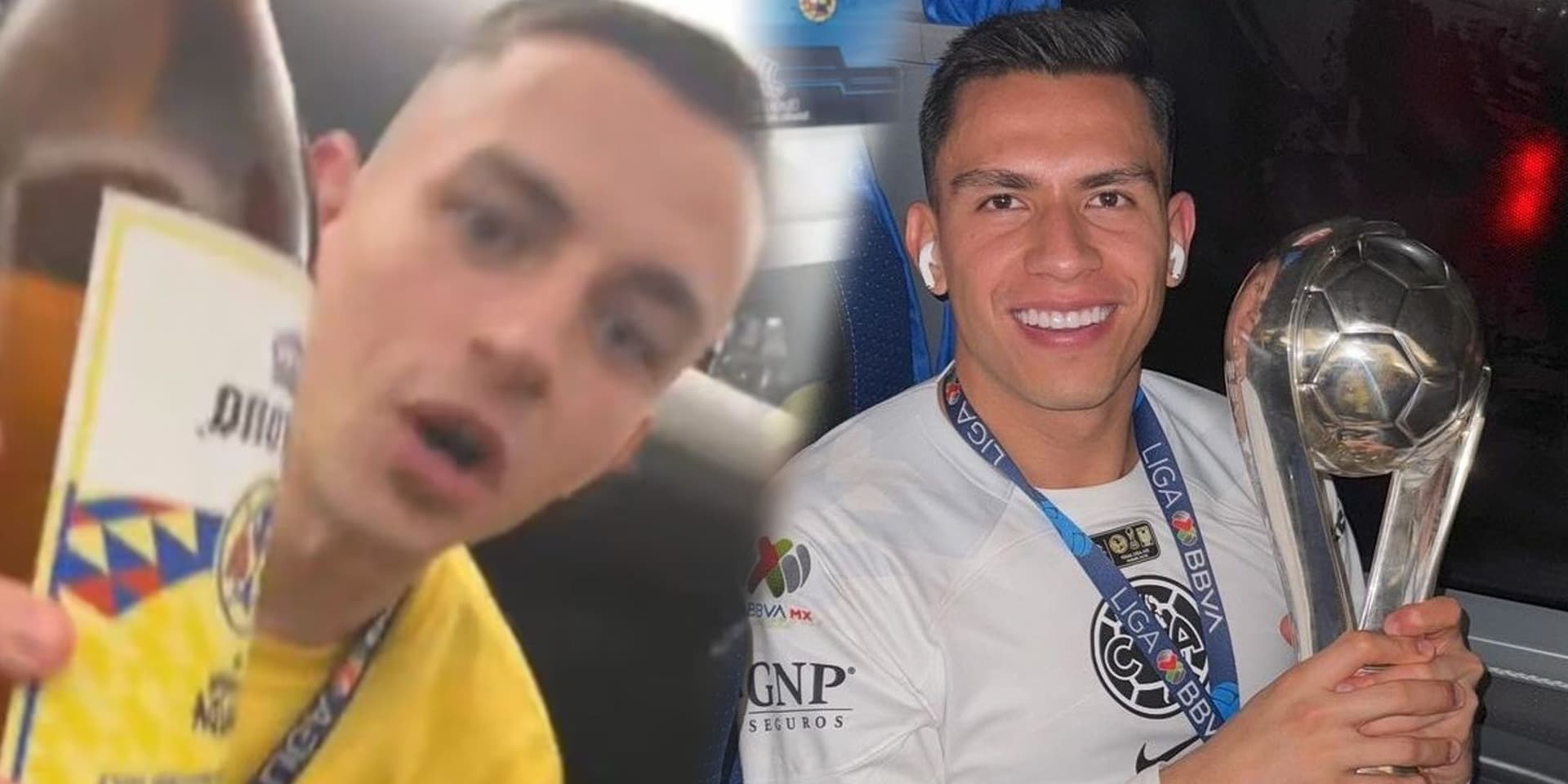Álvaro Fidalgo se desmandó con una caguama, Luis Ángel Malagón sorprende con su manera de festejar