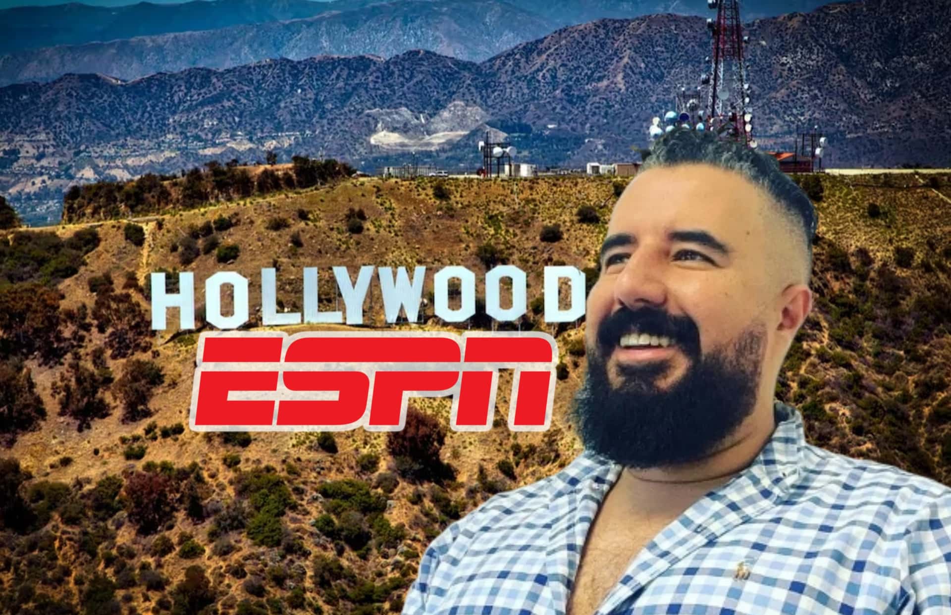 Álvaro Morales, cartel de Hollywood y logo de ESPN/Foto Pixabay.