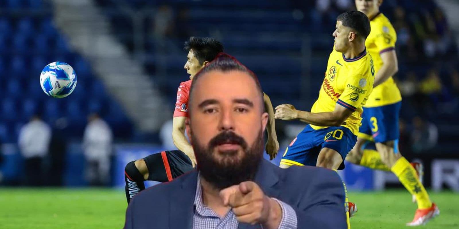 Álvaro Morales y al fondo el América vs Atlas (Foto: GettyImages)