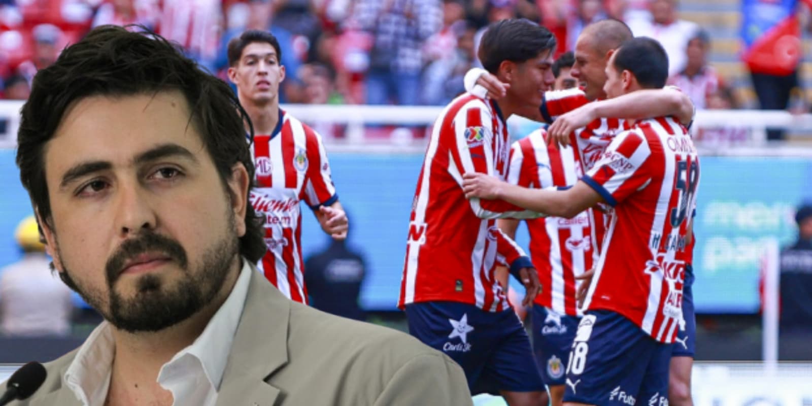 Amaury Vergara junto a futbolistas de Chivas / FOTO MILENIO