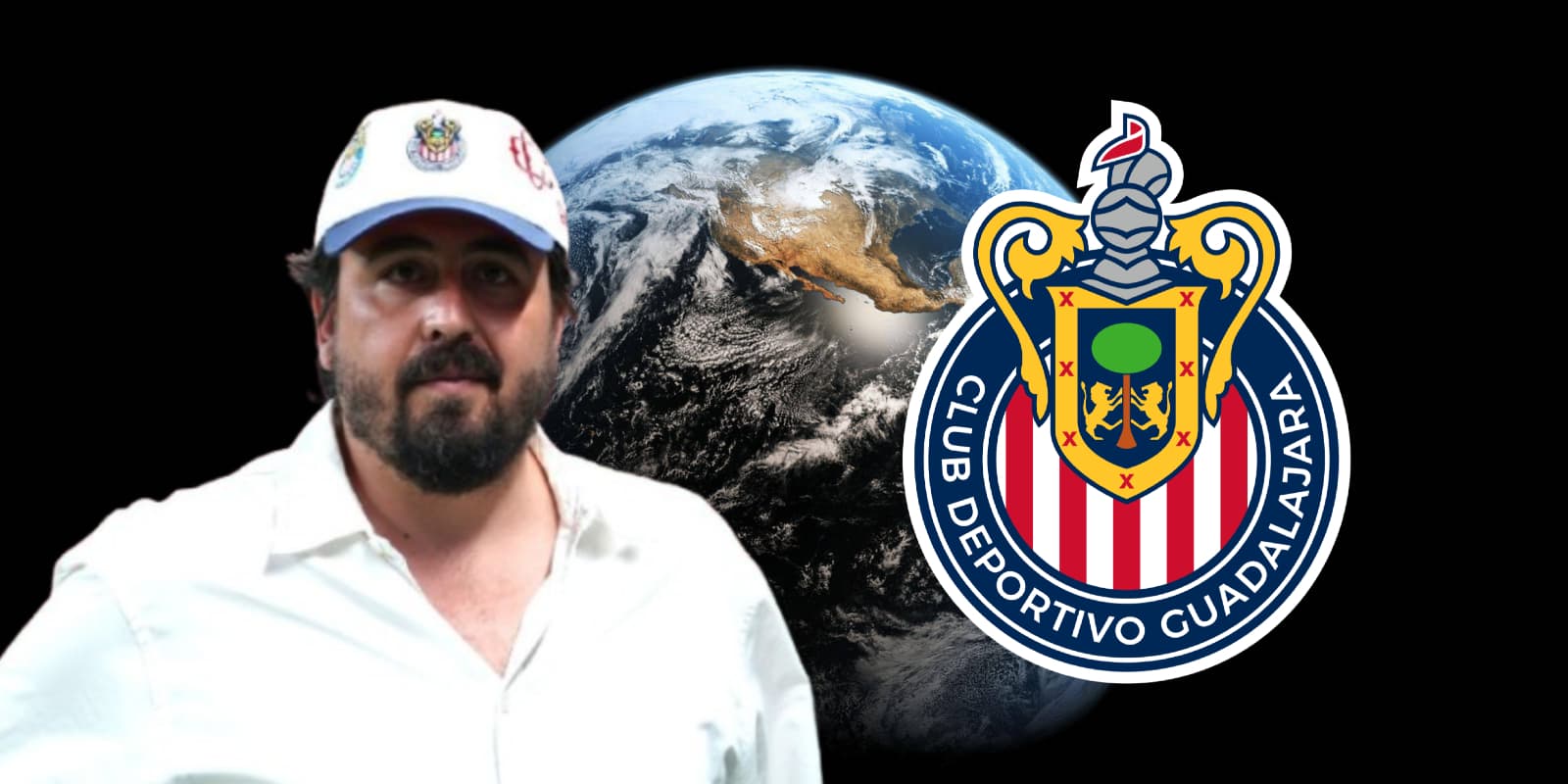 Amaury Vergara junto al escudo de Chivas / FOTO ESPN