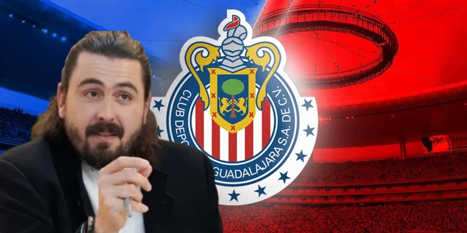 Amaury Vergara junto al escudo de Chivas / FOTO SOY REFEREE