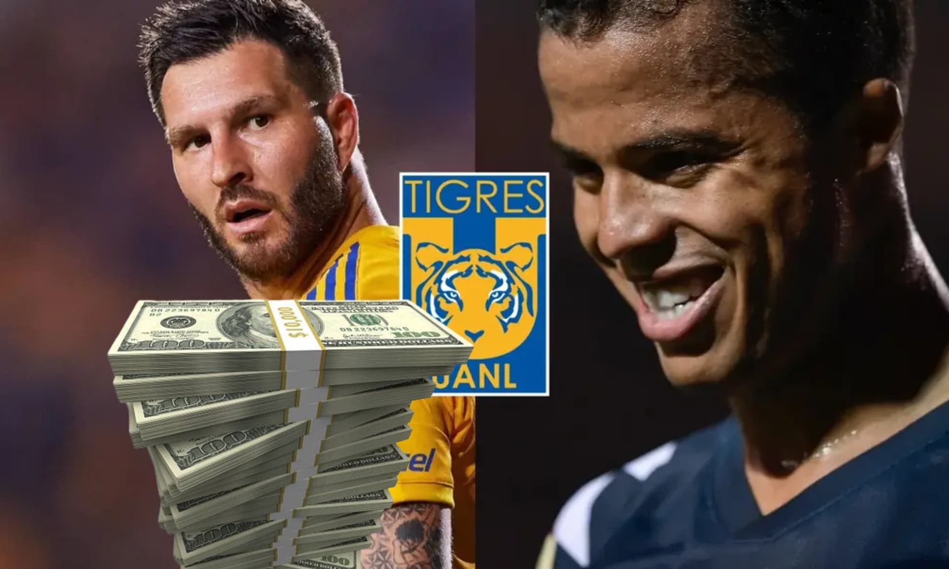 André Gignac y Giovani dos Santos en un estadio / Somos Tigres