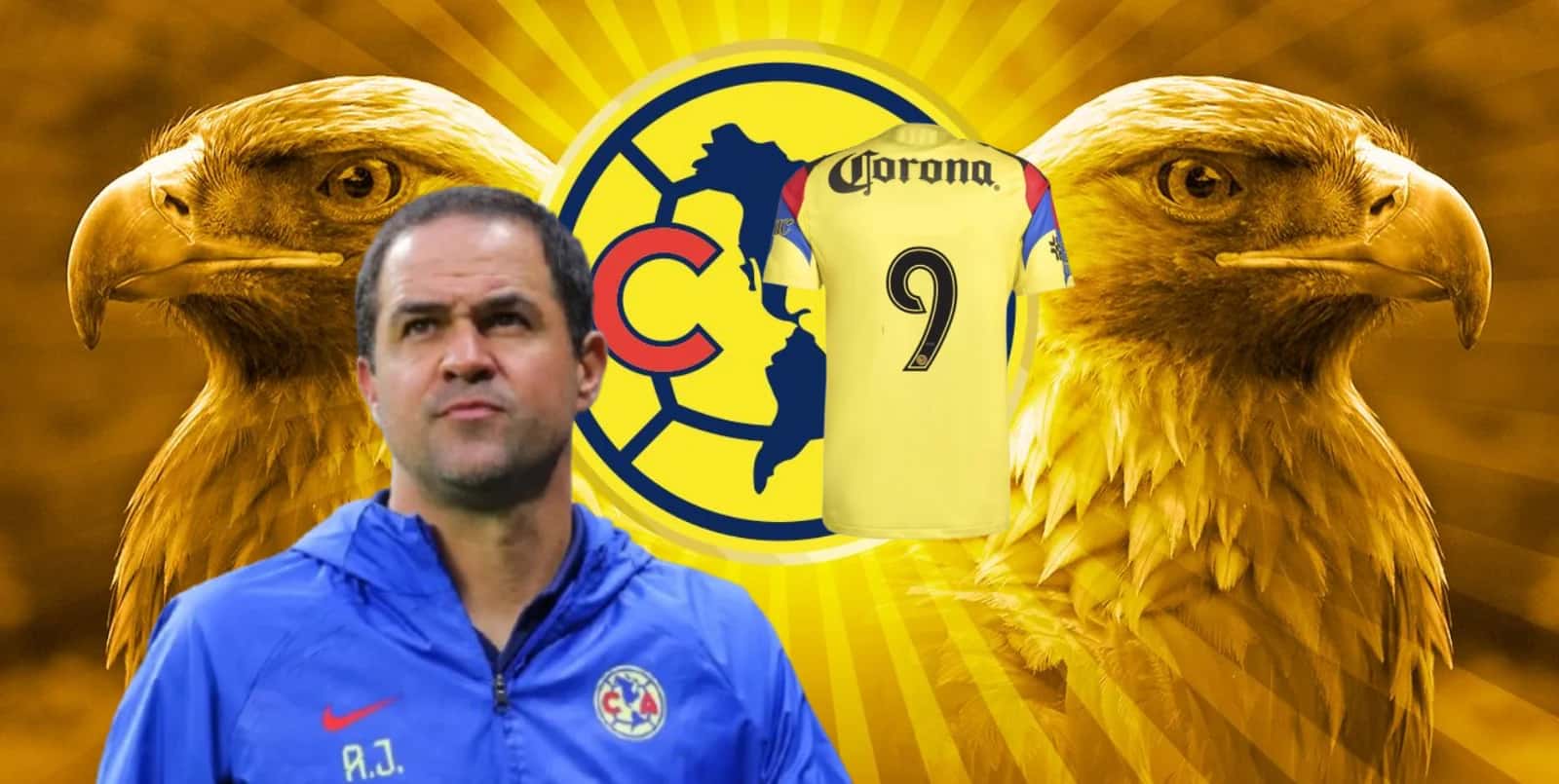André Jardine junto a jersey del América / FOTO GOAL