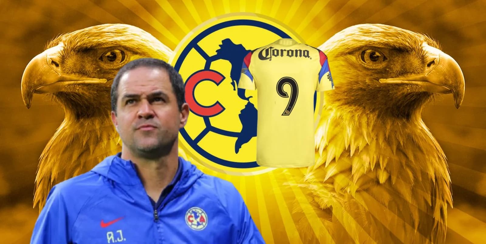 André Jardine junto a jersey del América / FOTO GOAL