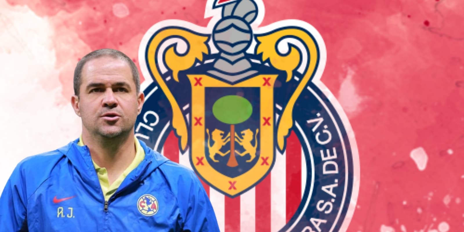 André Jardine junto al escudo de Chivas / FOTO Getty Images