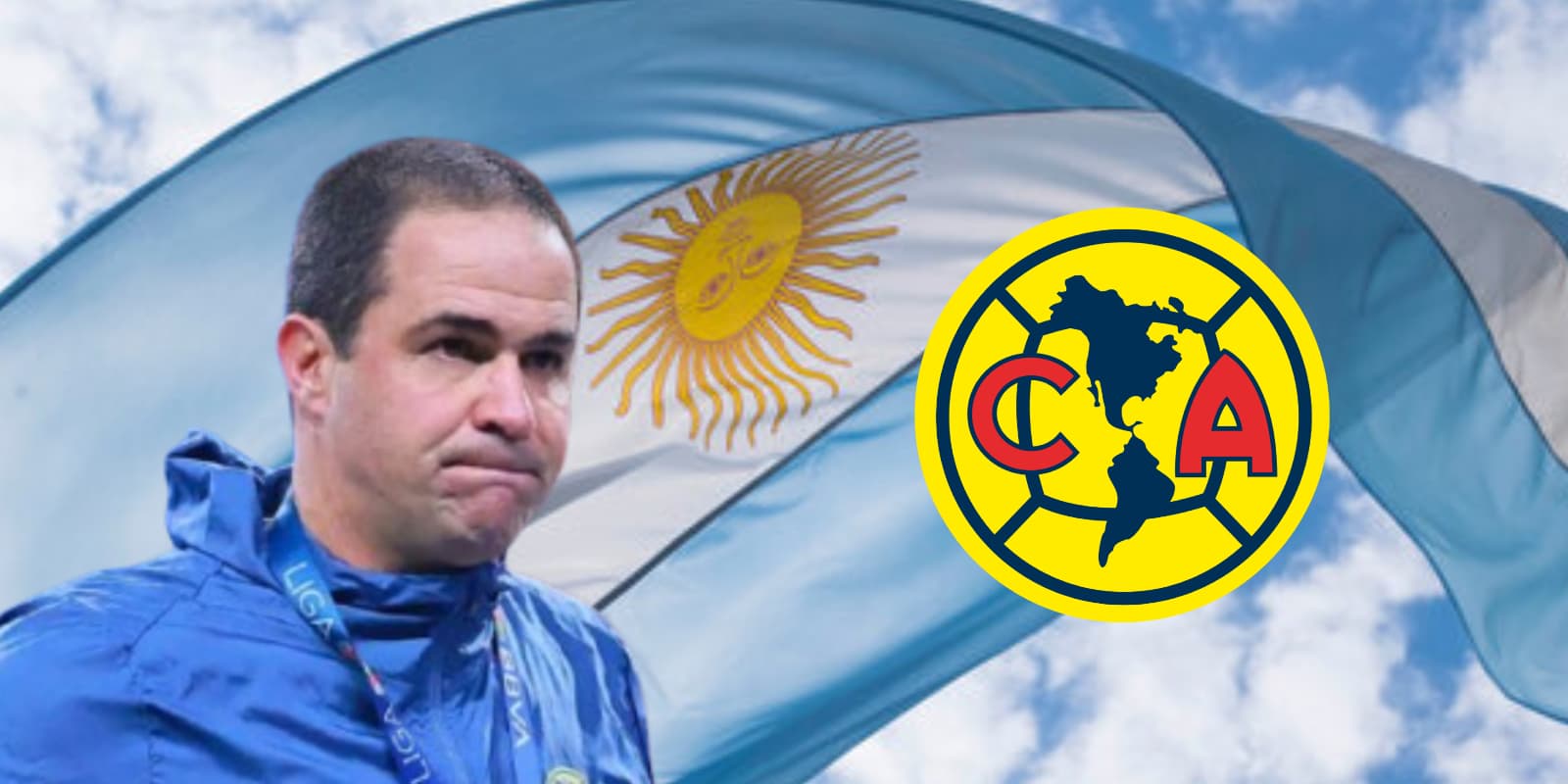 André Jardine junto al escudo del América / FOTO JUAN FÚTBOL