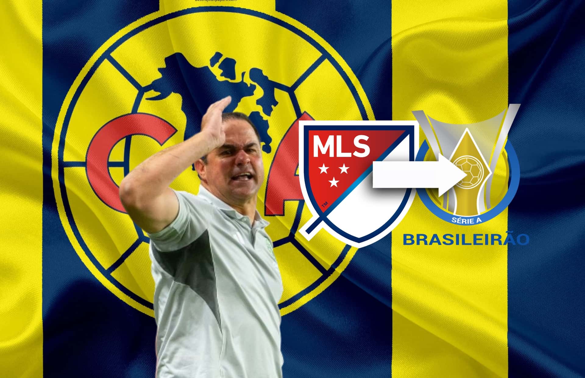 André Jardine, logo de MLS y Brasileirao/Foto Besthqwallpapers.com.