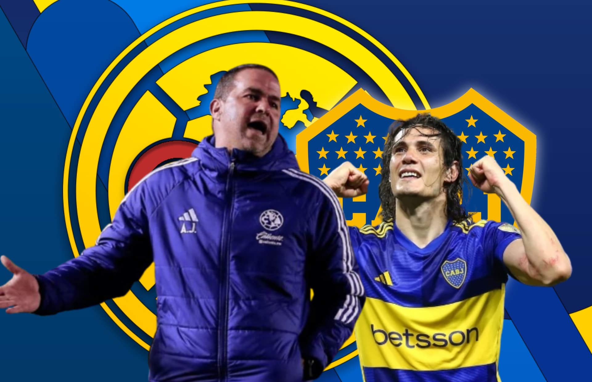 André Jardine y Edinson Cavani/ Foto Americanográfico.