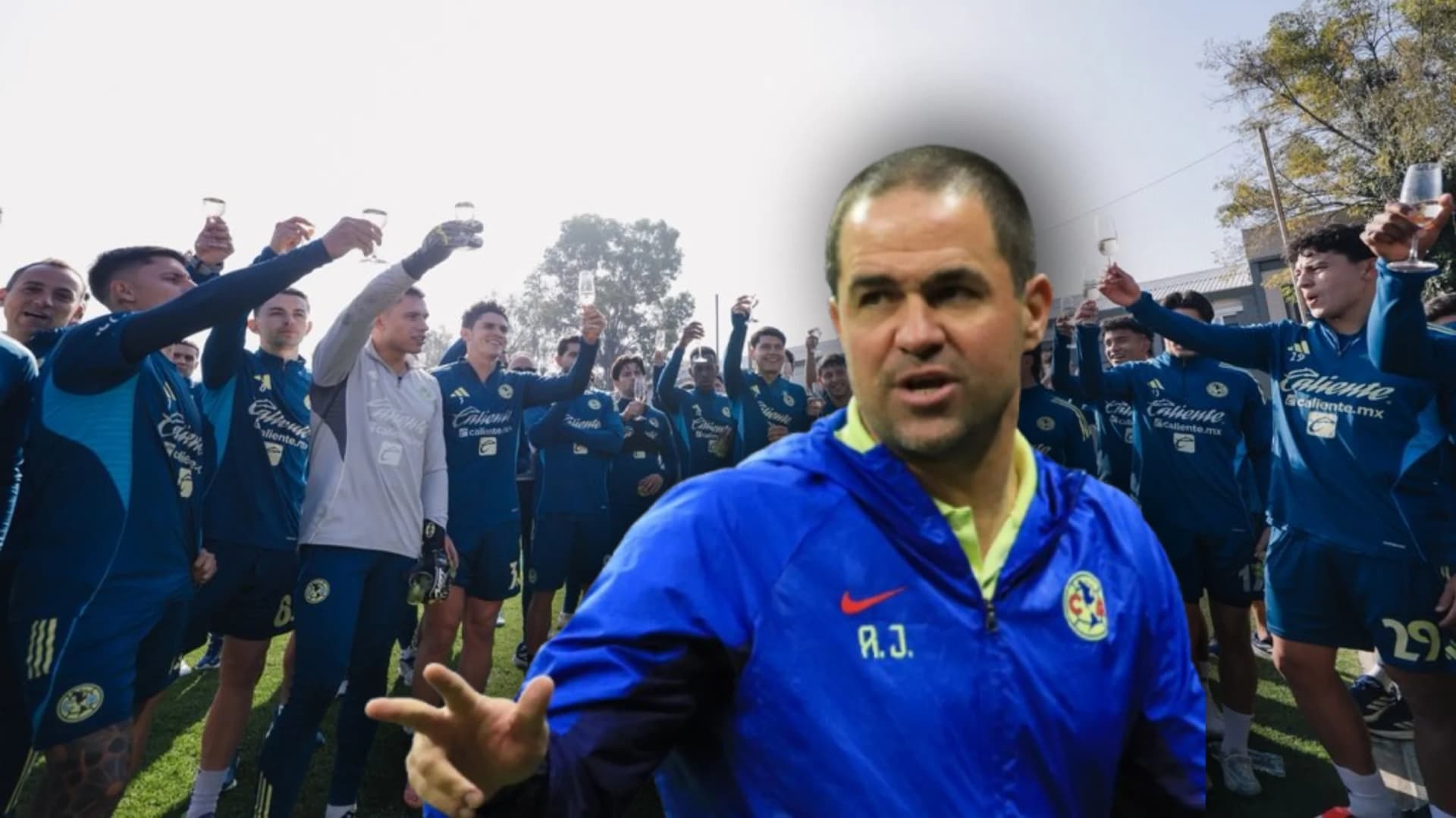 André Jardine y jugadores del Club América