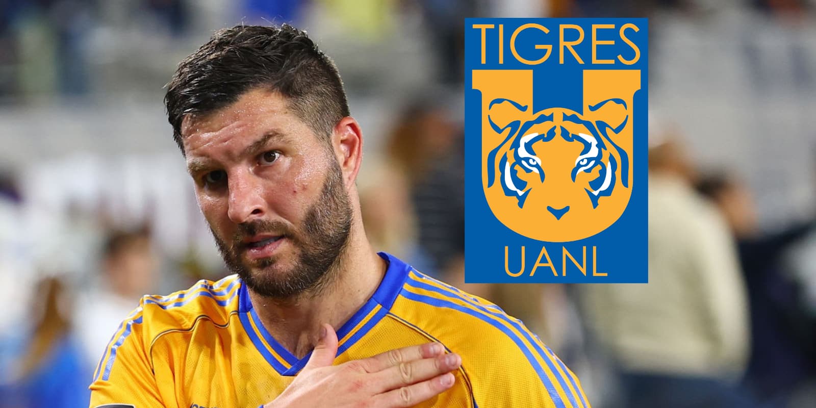 André Pierre Gignac ante el escudo de Tigres / FOTO GETTY IMAGES