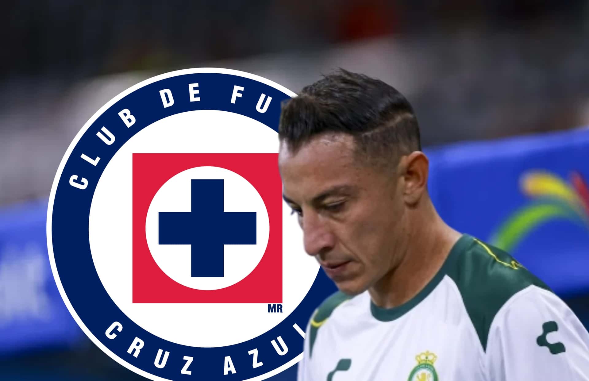 Andrés Guardado y escudo de Cruz Azul/ Foto MexSport.